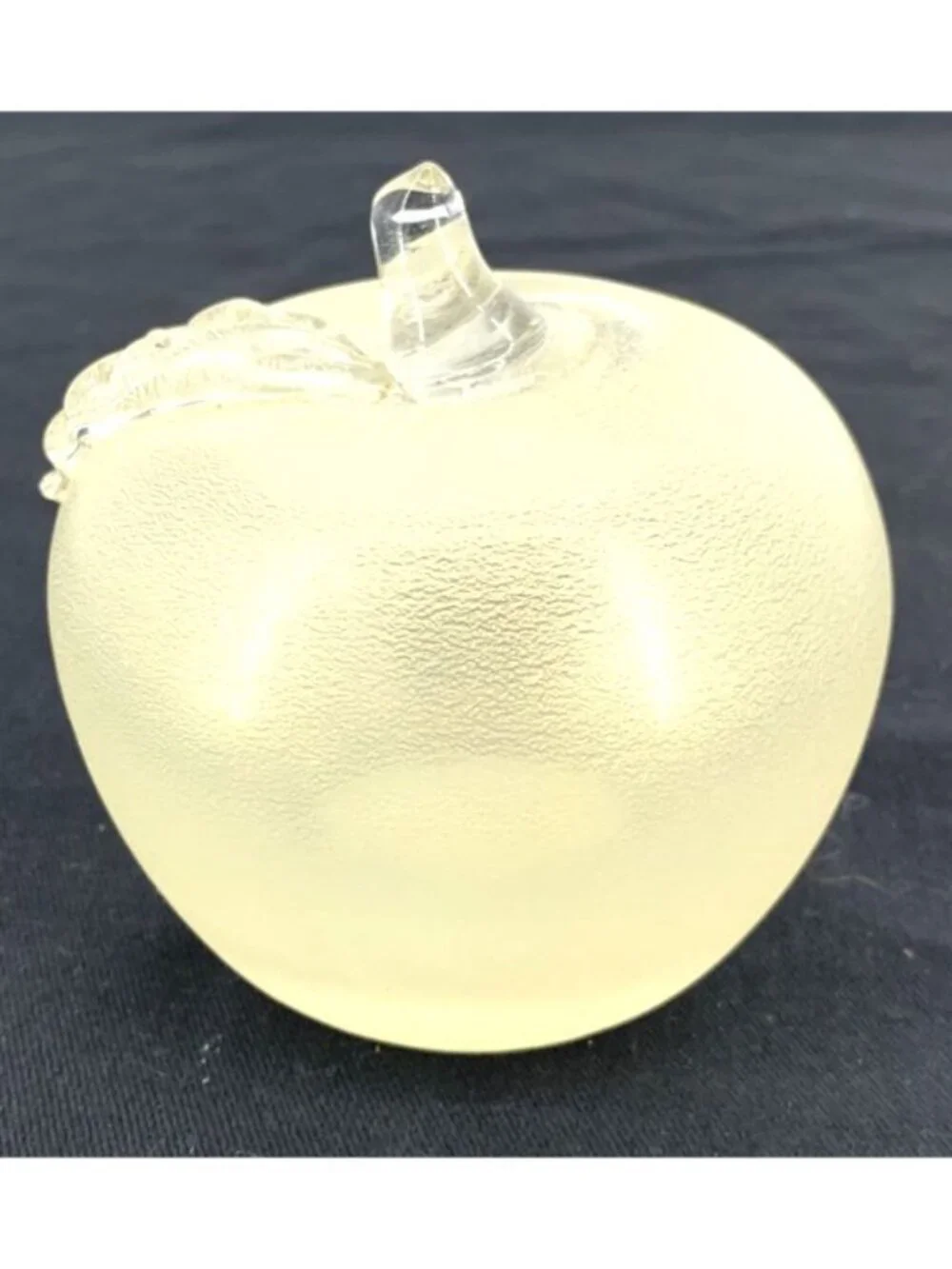 Silvestri Glass Apple Gold Dust Clear Matte Art Glass Paperweight Vintage